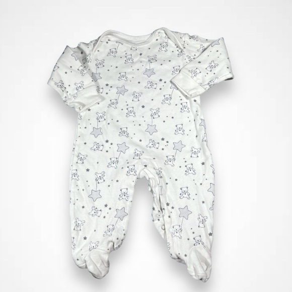 4/$20 Rene Rofe White Bear And Star Print Sleeper - Picture 1 of 5